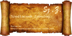 Szedlacsek Zebulon névjegykártya